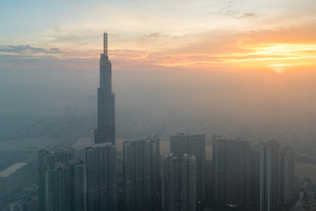 August 12, 2023: Panorama of Landmark residential area, where the 81-storey building is located,...