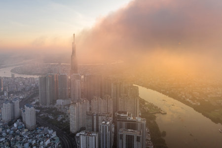 August 12, 2023: Panorama of Landmark residential area, where the 81-storey building is located,...