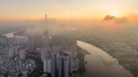 August 12, 2023: Panorama of Landmark residential area, where the 81-storey building is located,...