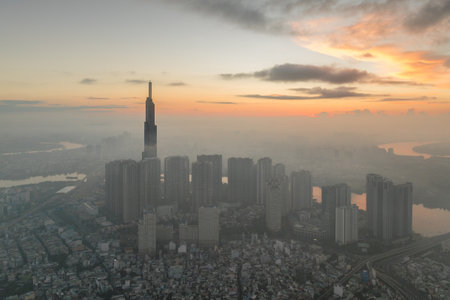 August 12, 2023: Panorama of Landmark residential area, where the 81-storey building is located,...