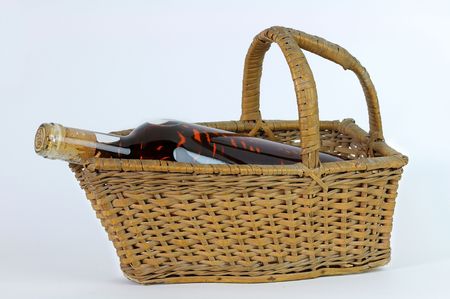 basketful and bottleの写真素材