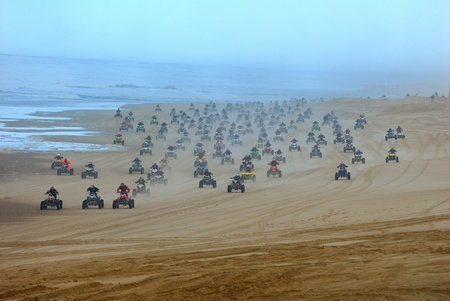 quad race in the South West of France, on the beach of Hossegor, the 12 January 2008.の写真素材