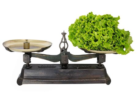 checked the weight of a saladの写真素材