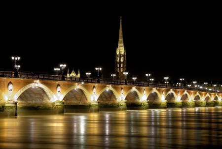 Old stony bridge in France (Bordeaux).の写真素材