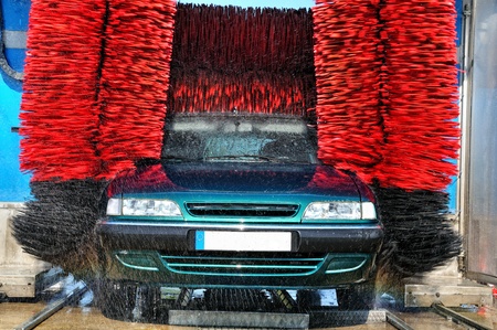 Automatic washing and drying carsの写真素材