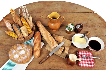 a traditional breakfast at the Frenchの写真素材