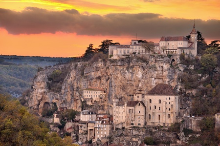The village of Rocamadour in Franceの写真素材