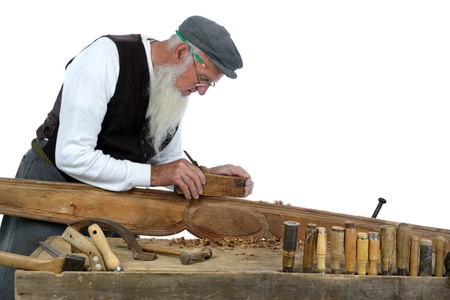 small woodworking by a carpenter in his workshop