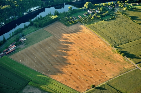 a French landscape view from the air