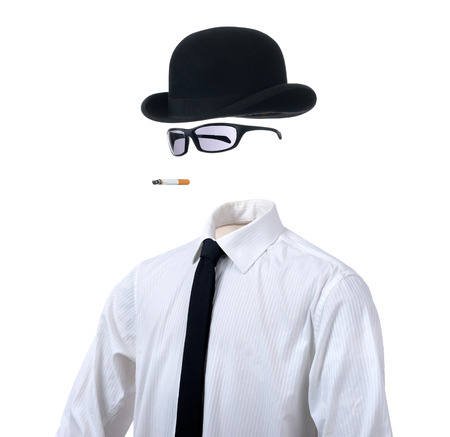 Invisible man on white backgroundの写真素材