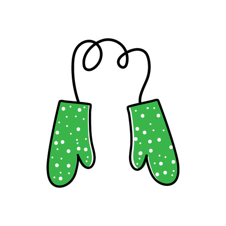 Winter mittens icon vintage colors. Christmas mitten.のイラスト素材