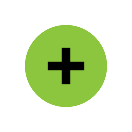 Plus button icon on white background, vector illustration.のイラスト素材