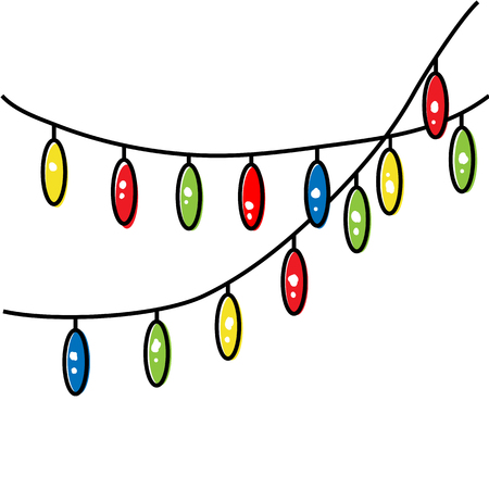 christmas lights vector illustrationのイラスト素材