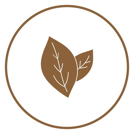 Leaf eco icon in circle frame illustration.のイラスト素材