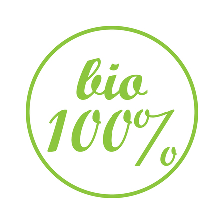 100 percent bio vector illustration.のイラスト素材