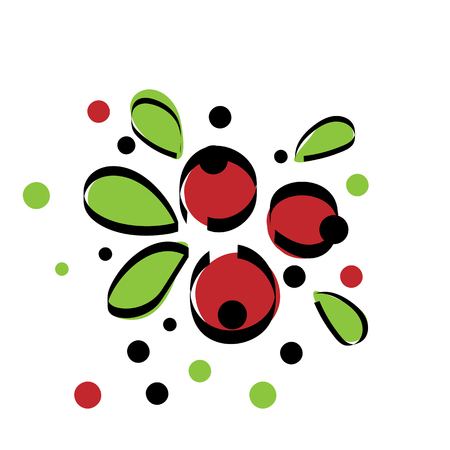 Red berries icon with leaves vector illustrationのイラスト素材