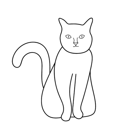 Cat line icon vector illustration on white backgroundのイラスト素材