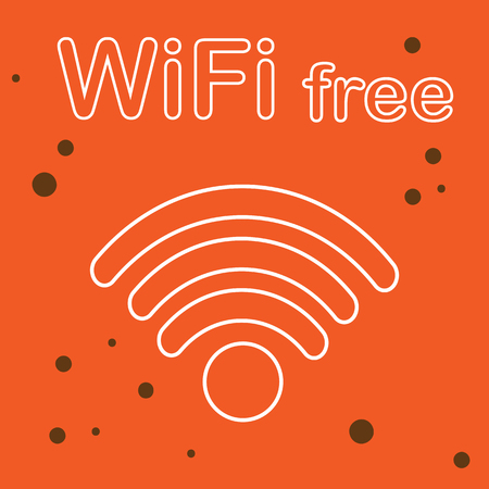 WiFi icon Vector illustration on orange background.のイラスト素材