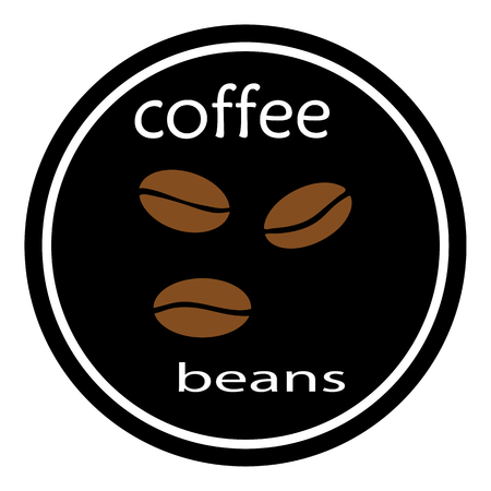 Coffee beans icon vectror illustration on black backgroundのイラスト素材