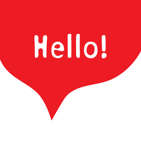 Hello icon message bubble. Vector illustration. Dialog text on white background. Red Text Hello signの写真素材