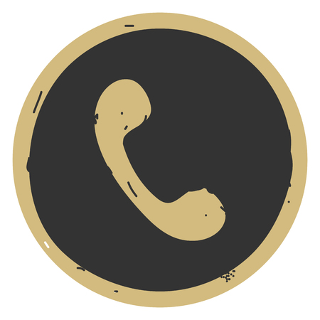 Phone button icon vector illustration sketch on gray background. Eps10のイラスト素材