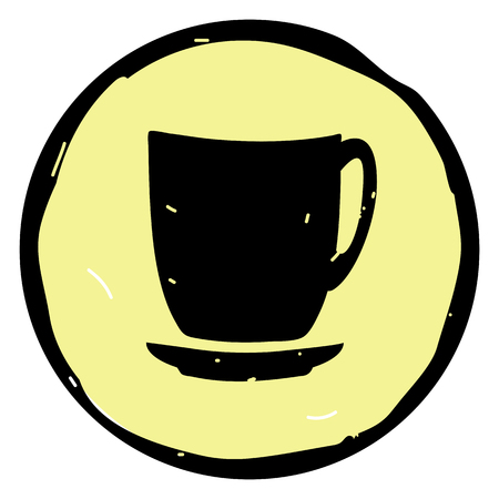 Cup icon vector illustration on yellow background. EPS 10のイラスト素材