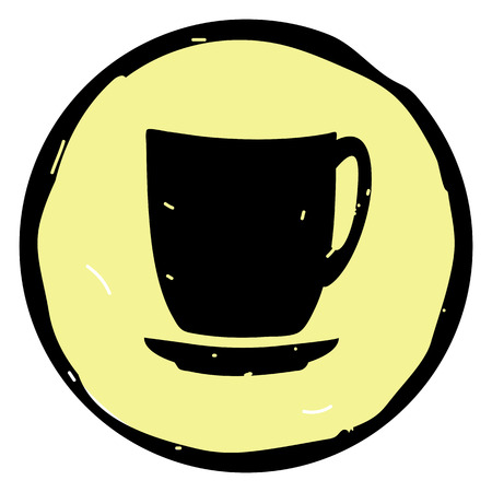 Cup icon vector illustration on yellow background. EPS 10のイラスト素材