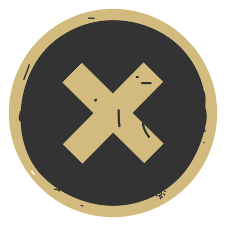 Check mark and cross icon vector illustration on gray backgroundのイラスト素材