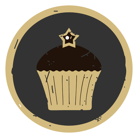 Cupcake icon vector illustration on gray background. Eps 10のイラスト素材