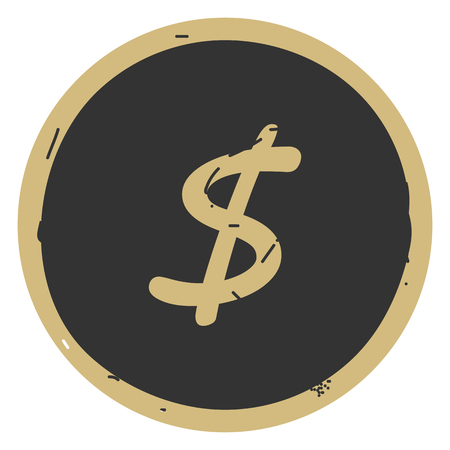 Dollar icon button vector illustration on gray background EPS10のイラスト素材