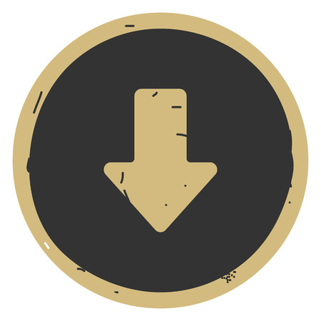 Arrow down icon vector illustration on gray backgroundのイラスト素材