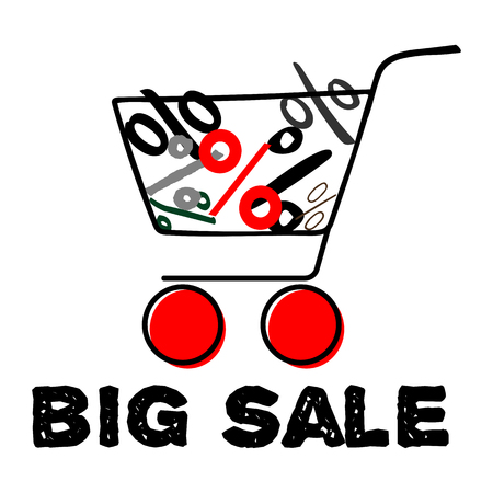 Cart shopping icon vector illustration on white backgroundのイラスト素材