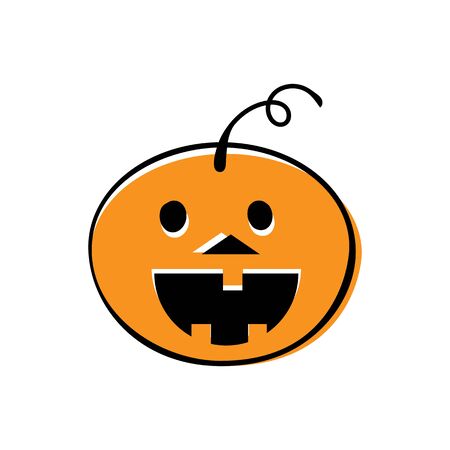 Pumpkin halloween icon on white background Vector illustrationのイラスト素材