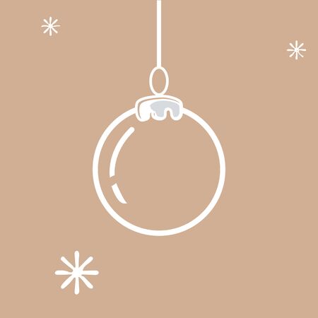 Christmas ball icon on beige background Vector illustrationのイラスト素材