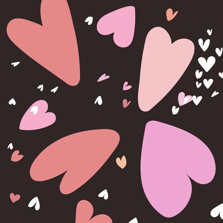 Valentine's day with pink hearts on dark background. Eps10