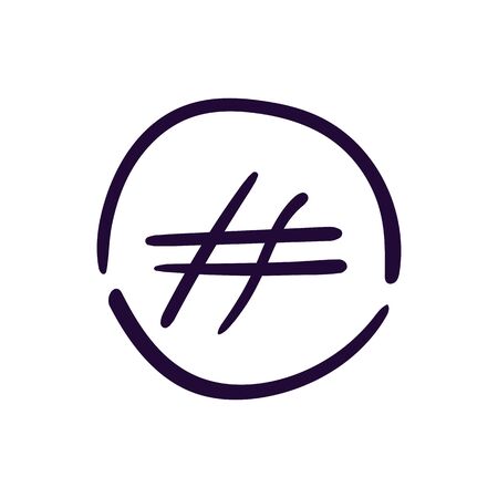 Hashtag sign icon vector illustration on white background. Eps10