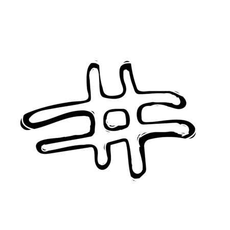 Hashtag sign icon Vector illustration on white bacgroundのイラスト素材