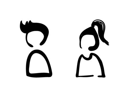 Man and woman icon avatar profile picture. Vector illustrationのイラスト素材