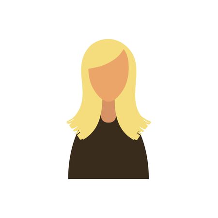 Cute cartoon character. Girl avatar on white background. Flat vector illustration. Eps10のイラスト素材