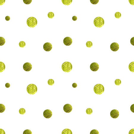 Seamless pattern with painted polka dot. Hand drawn illustrationの写真素材