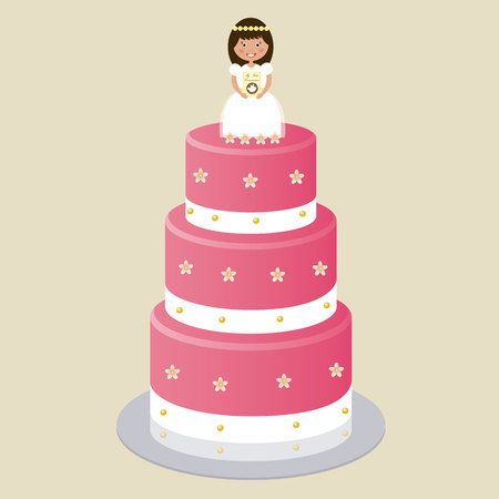 Communion Cake for Girlのイラスト素材