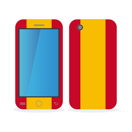 Mobile phone case with the flag of Spainのイラスト素材