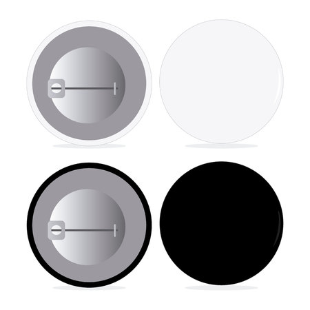 Black and white pin setのイラスト素材