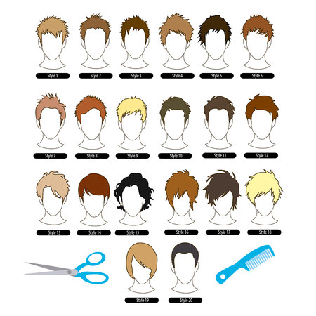 Men's Hairstylesのイラスト素材