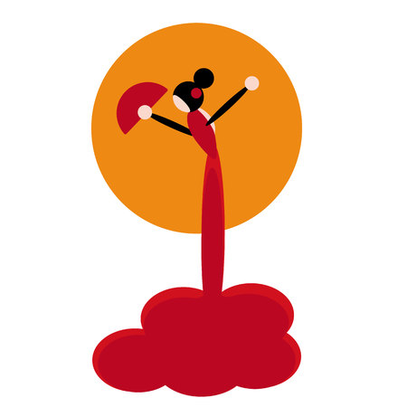 Woman dancing flamenco in vectorのイラスト素材