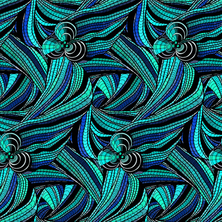 Abstract seamless pattern in doodle style. Vector illustrationのイラスト素材