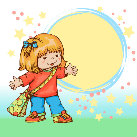 Vector  illustration of a little girl.のイラスト素材