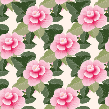 Vintage seamless floral pattern with stylized  roses . Vector illustration.のイラスト素材