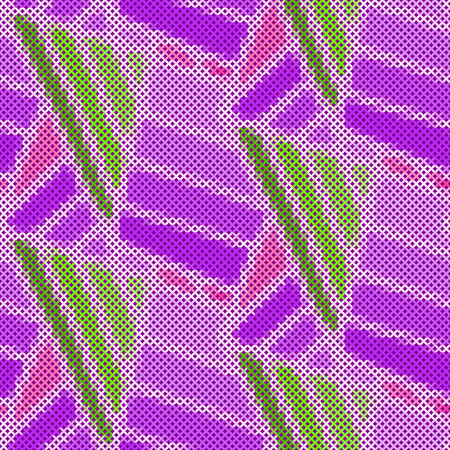 Seamless pattern - decorative embroidery with geometrical drawing. Vector illustrationのイラスト素材