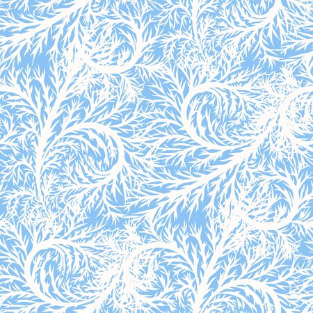 Seamless winter background with stylized frost patterns. Christmas seamless pattern. Vector illustration.のイラスト素材